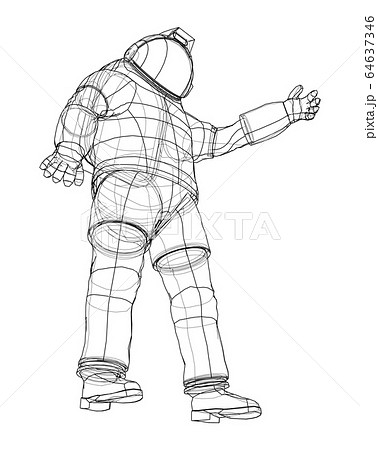 Astronaut concept. Vector rendering of 3d 64637346