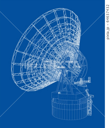 Radio Telescope concept outline. Vector Radio Telescope concept outline. Vector 64637432