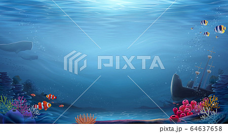 Natural ocean bottom background Natural ocean bottom background 64637658