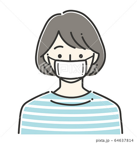 マスクの女性イラスト マスクの女性イラスト 64637814
