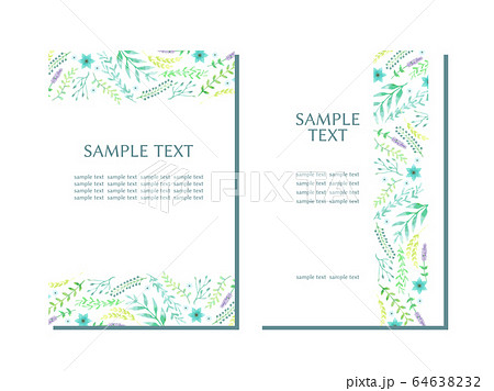 青色ボタニカルフレーム 青色ボタニカルフレーム 64638232