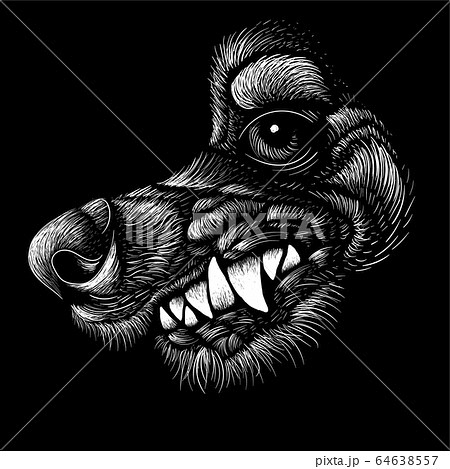 The Vector logo dog or wolf for tattoo or T-shirt design or outwear The Vector logo dog or wolf for tattoo or T-shirt design or outwear 64638557