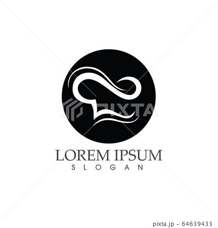 Hat chef food logo template vector image 64639433