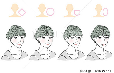 顔型別ヘアスタイル 顔型別ヘアスタイル 64639774
