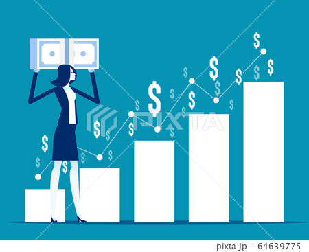 Businessman hold banknote with graph background. Businessman hold banknote with graph background. 64639775