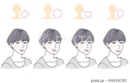 顔型別ヘアスタイル 顔型別ヘアスタイル 64639785