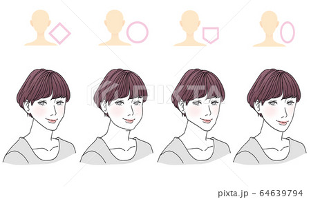 顔型別ヘアスタイル 顔型別ヘアスタイル 64639794