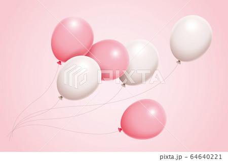 Set of cute flying balloons 64640221