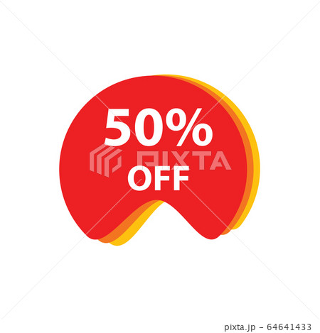 Sale 50% OFF discount sticker icon vector Red - Stock Illustration