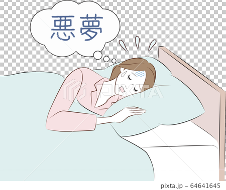 悪夢　うなされる女性 64641645