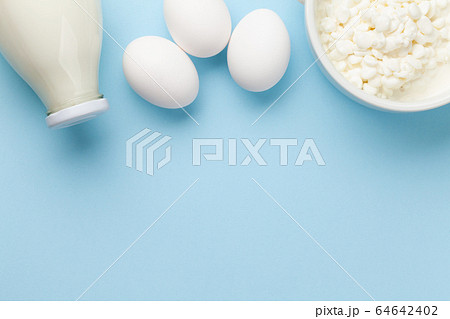 Dairy products, milk, cottage cheese and eggs 64642402