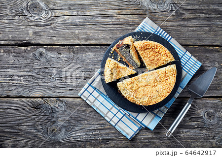 sweet Poppy Seed Crumble Cheesecake, top view sweet Poppy Seed Crumble Cheesecake, top view 64642917