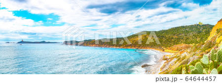 Fantastic view of Capo Carbonara beach with Fantastic view of Capo Carbonara beach with 64644457