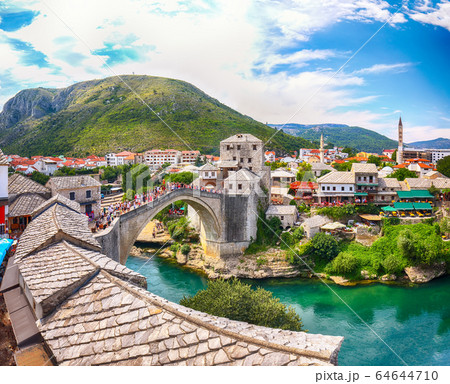 Fantastic Skyline of Mostar with the Mostar 64644710