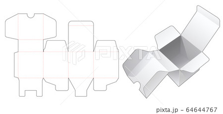 Simple packaging box die cut template 64644767