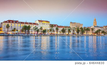 Adriatic Sea in Split at sunset Adriatic Sea in Split at sunset 64644830