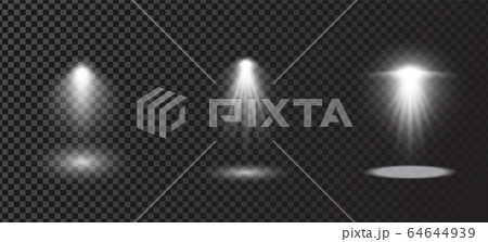 Set of vector spotlights isolated on transparent background. Scene light sources collection. Design of light effects for your project. Set of vector spotlights isolated on transparent background. Scene light sources collection. Design of light effects for your project. 64644939