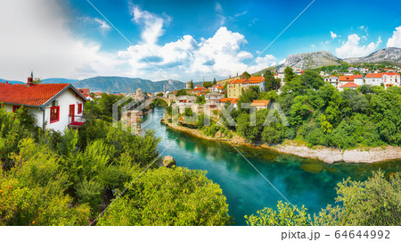 Fantastic Skyline of Mostar with the Mostar 64644992