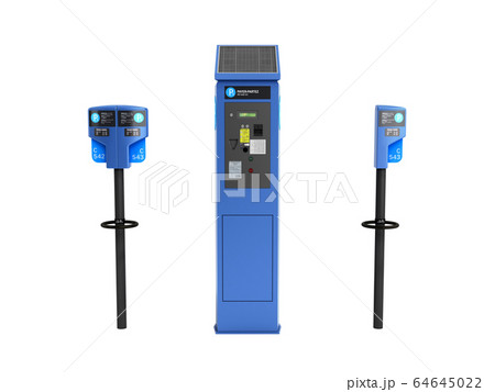 Parking meter machine 3d render on white no shadow Parking meter machine 3d render on white no shadow 64645022