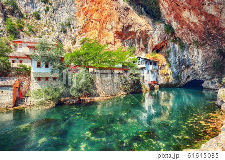 Dervish monastery or tekke at the Buna River 64645035