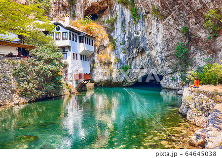 Dervish monastery or tekke at the Buna River Dervish monastery or tekke at the Buna River 64645038