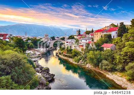 Fantastic Skyline of Mostar with the Mostar 64645238