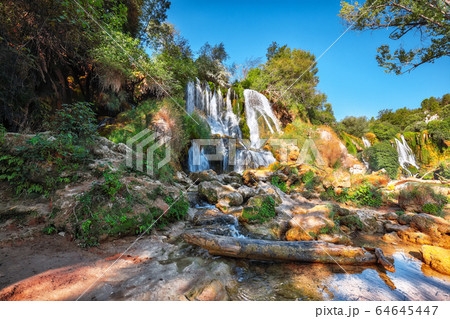 Picturesque Kravice waterfalls in the National Picturesque Kravice waterfalls in the National 64645447
