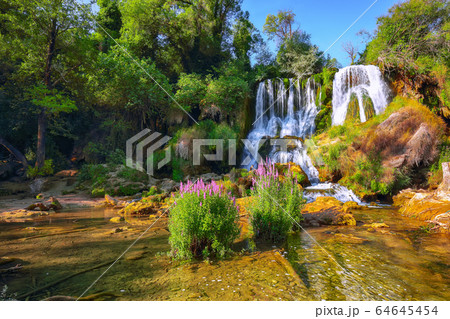 Picturesque Kravice waterfalls in the National Picturesque Kravice waterfalls in the National 64645454