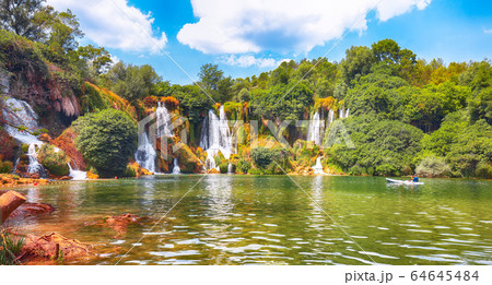 Picturesque Kravice waterfalls in the National 64645484