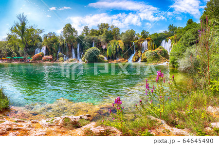 Picturesque Kravice waterfalls in the National 64645490