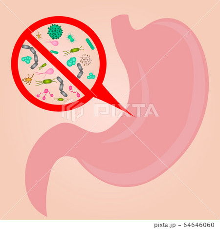 Stop microbes in stomach sign Stop microbes in stomach sign 64646060