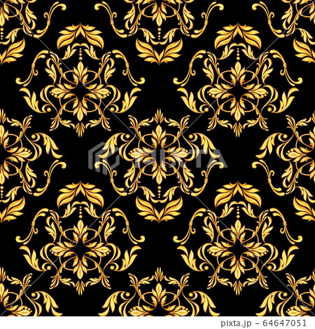 Seamless baroque pattern with golden scrolls 64647051