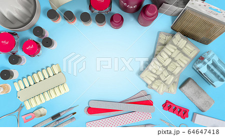 Manicure nail polishes UV lamp and various Manicure nail polishes UV lamp and various 64647418