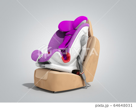 baby car seat 3d render on grey gradient baby car seat 3d render on grey gradient 64648031