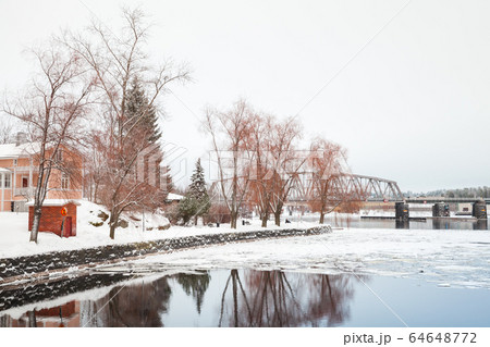 Landscape of Savonlinna in winter season 64648772