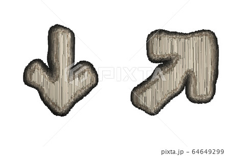 Set of symbols arrows made of industrial metal 3D 64649299