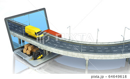 transportation concept road from the laptop on the 64649618