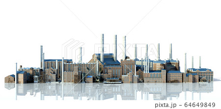 Old industrial buildings with reflection 3d 64649849
