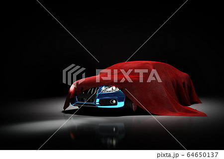 concept of presentation of the car under a red 64650137
