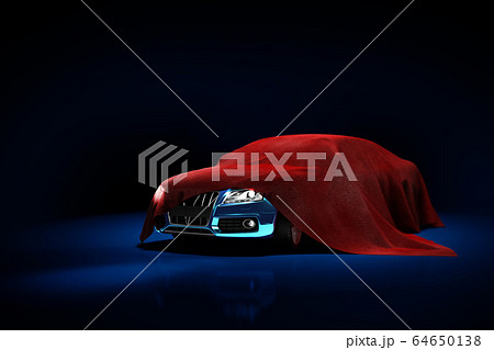 concept of presentation of the car under a red 64650138
