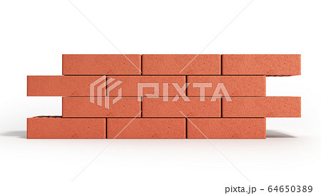 piece of brick wall 3d render on white 64650389