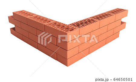 piece of brick wall 3d render on white no shadow piece of brick wall 3d render on white no shadow 64650501