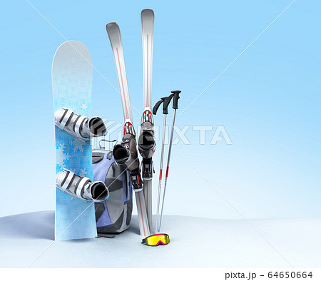 concept of winter tourism snowboarding and skiing 64650664