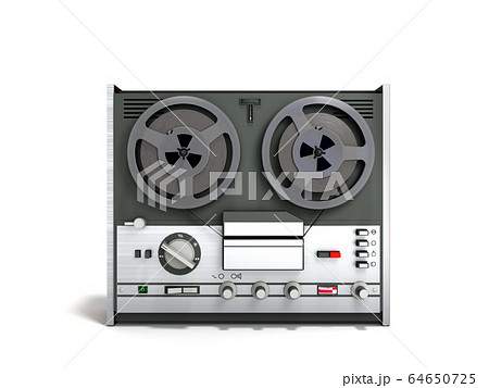 Old portable reel to reel tube tape recorder 3d 64650725