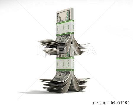 wads of money like a Christmas tree 3d render on 64651504