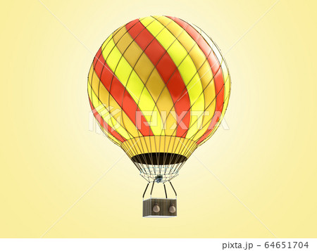 Hot Air color balloon 3d render on color Hot Air color balloon 3d render on color 64651704