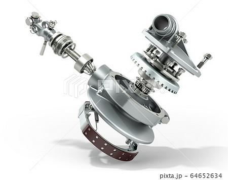 truck wheel drive and braking system 3d render on truck wheel drive and braking system 3d render on 64652634