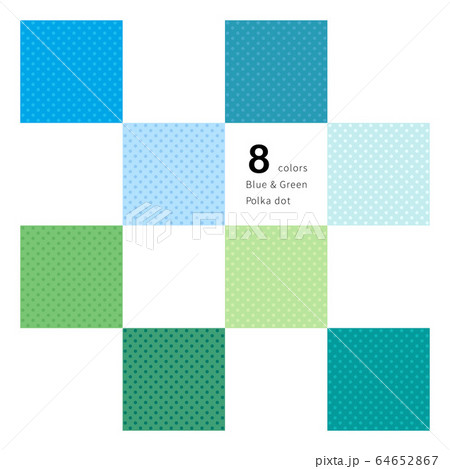 水玉模様 パターン ブルー&グリーン 水玉模様 パターン ブルー&グリーン 64652867