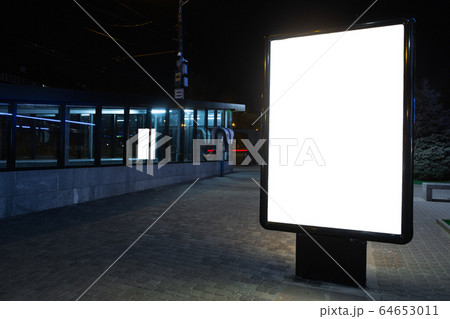 Blank citylight for advertising at the city around, copyspace for your text, image, design Blank citylight for advertising at the city around, copyspace for your text, image, design 64653011