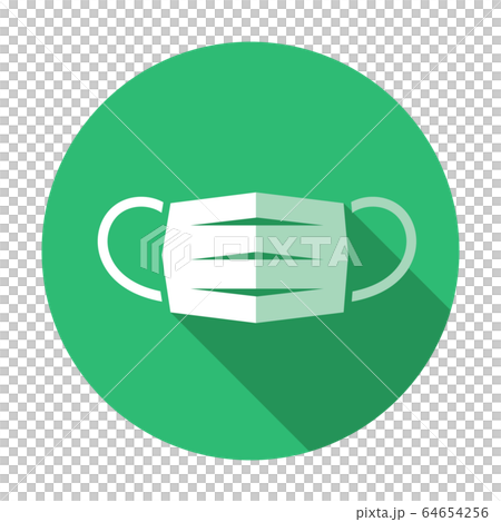 サージカルマスクのフラットデザインアイコン 64654256